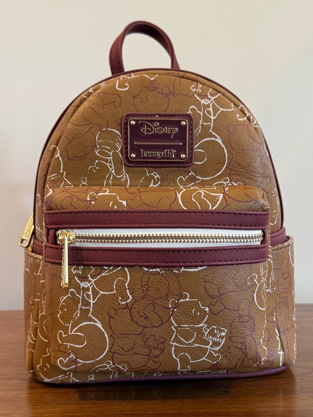 Winnie the Pooh Brown Art Print Loungefly Mini Backpack